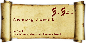Zavaczky Zsanett névjegykártya