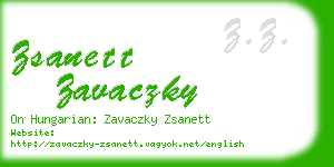 zsanett zavaczky business card